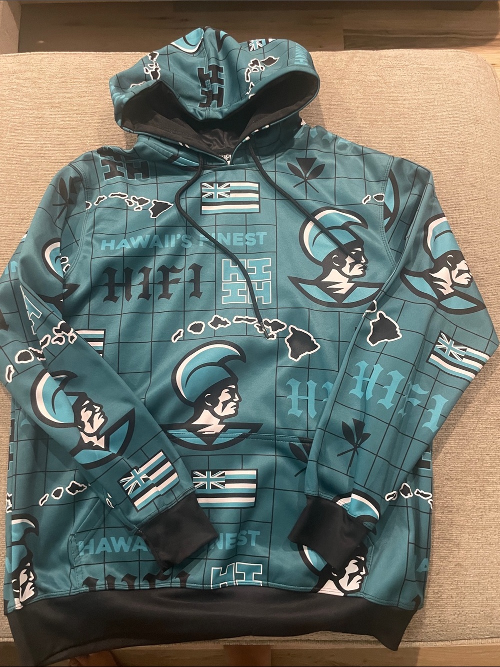 Hawaii's Finest Teal Graphic Pullover Hoodie